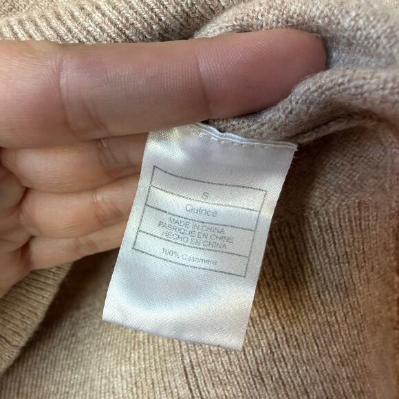 Quince 100% Cashmere Beige Oatmeal Crewneck Sweater Size S - Picture 4 of 5